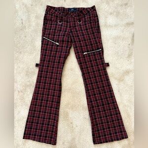 Vintage LEI punk alternative flare plaid y2k pants